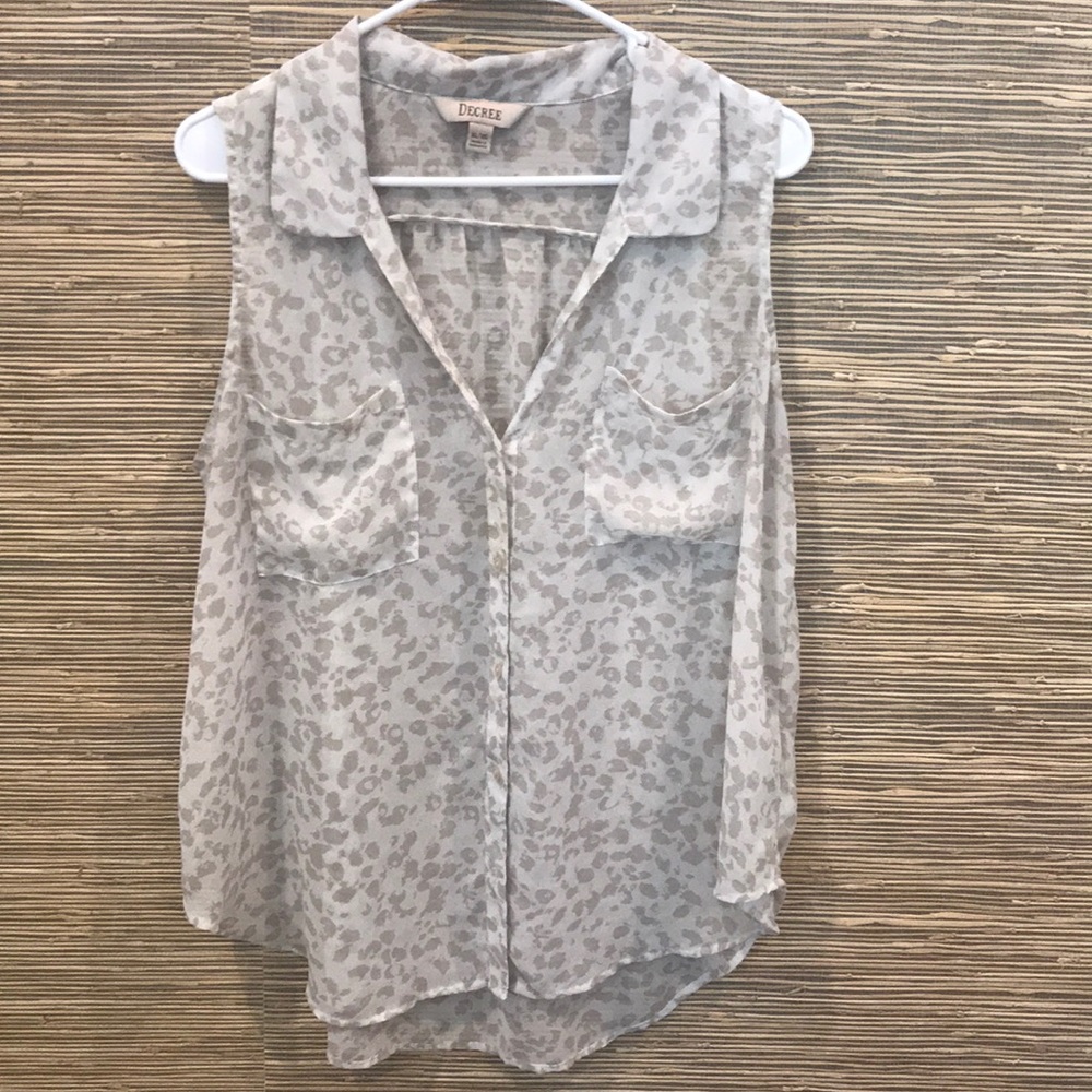 Sheer leopard print top